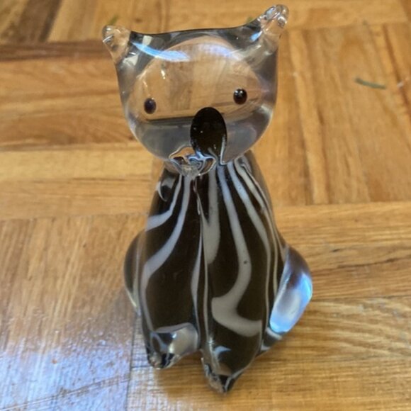 Cute vintage crystal art glass cat figurine - Picture 1 of 10